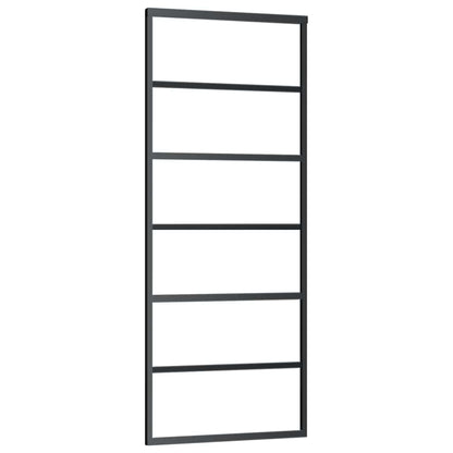 Porta Scorrevole con Ferramenta 76x205cm Vetro ESG Alluminio | homemem39