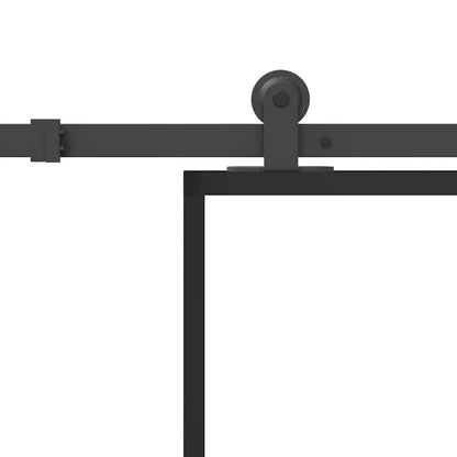 Porta Scorrevole con Ferramenta 76x205cm Vetro ESG Alluminio | homemem39