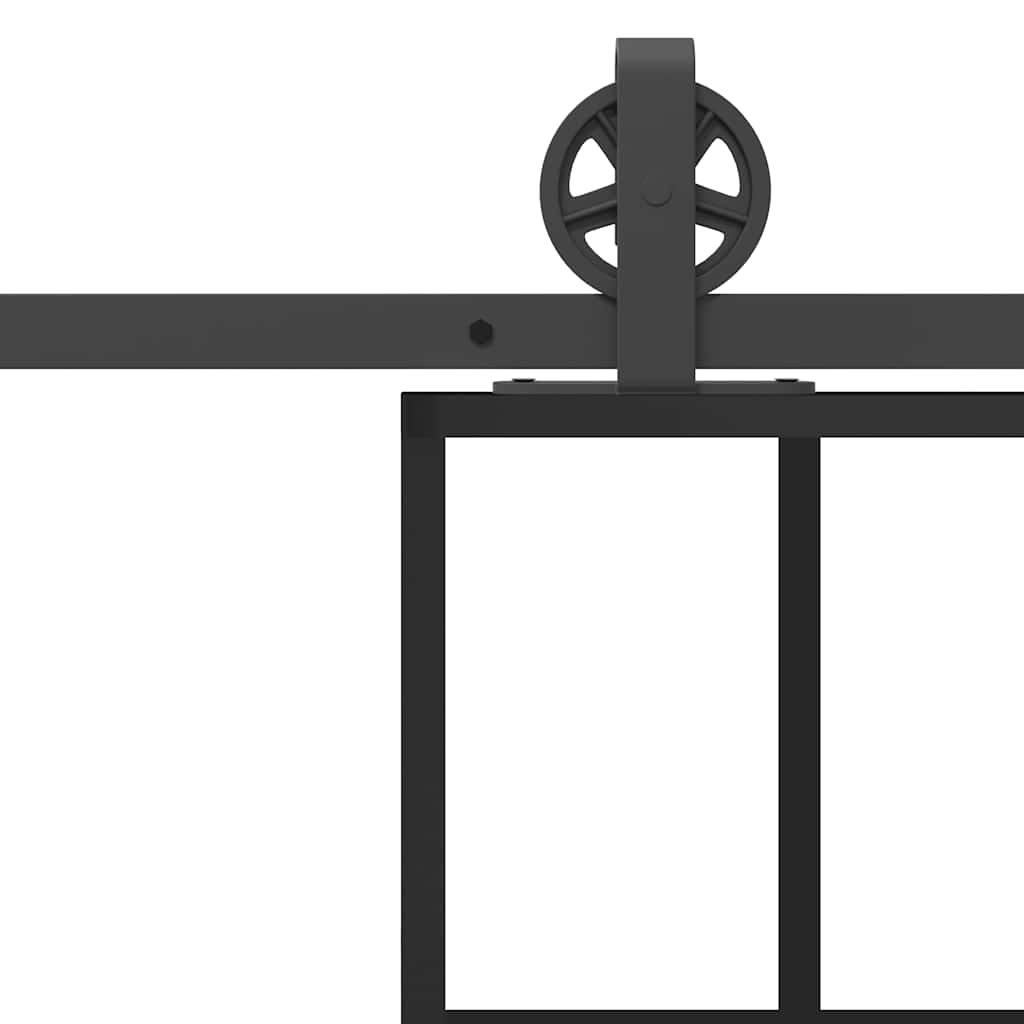 Porta Scorrevole con Ferramenta 90x205cm Vetro ESG Alluminio | homemem39