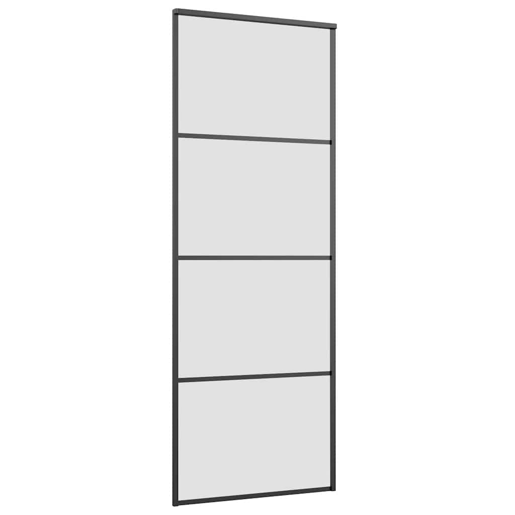 Porta Scorrevole con Ferramenta 76x205cm Vetro ESG Alluminio | homemem39