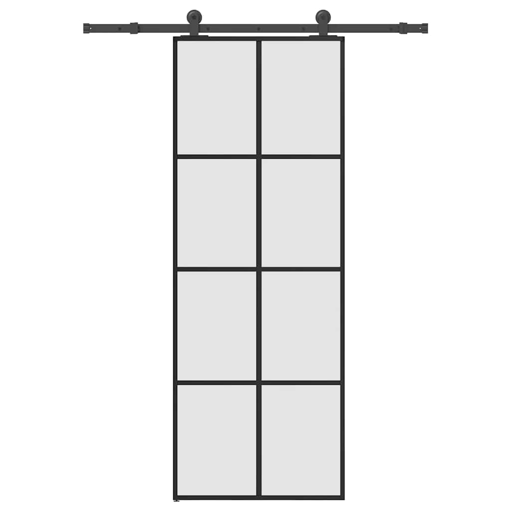 Porta Scorrevole con Ferramenta 76x205cm Vetro ESG Alluminio | homemem39