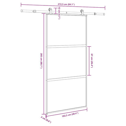 Porta Scorrevole con Ferramenta Vetro Temperato Alluminio | homemem39