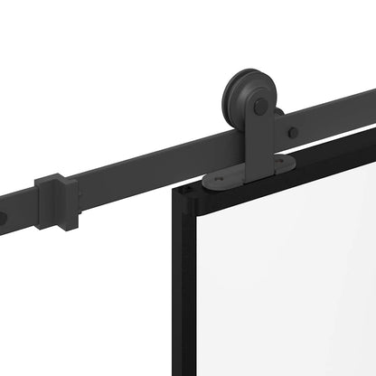 Porta Scorrevole Ferramenta 76x205 cm Vetro Temperato Alluminio | homemem39