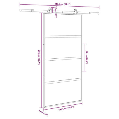 Porta Scorrevole con Ferramenta Vetro Temperato Alluminio | homemem39
