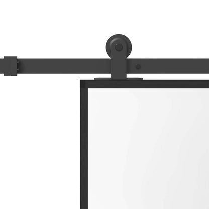 Porta Scorrevole Ferramenta 76x205 cm Vetro Temperato Alluminio | homemem39