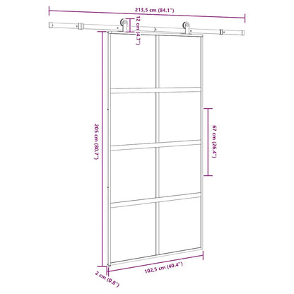 Porta Scorrevole con Ferramenta Vetro Temperato Alluminio | homemem39