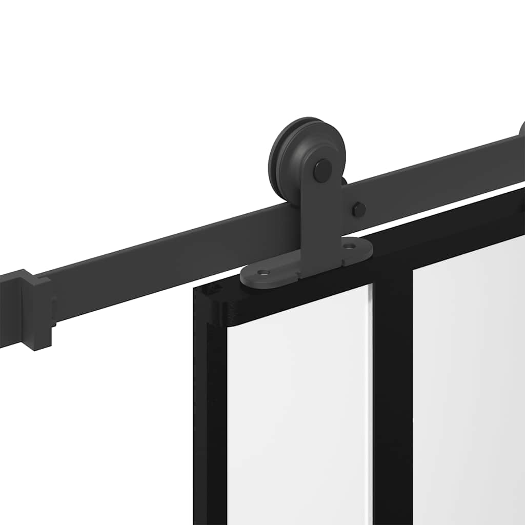 Porta Scorrevole Ferramenta 76x205 cm Vetro Temperato Alluminio | homemem39