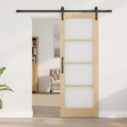 Porta scorrevole ORKDAL Naturale e Nero 73,5 x 198,5 cm | homemem39