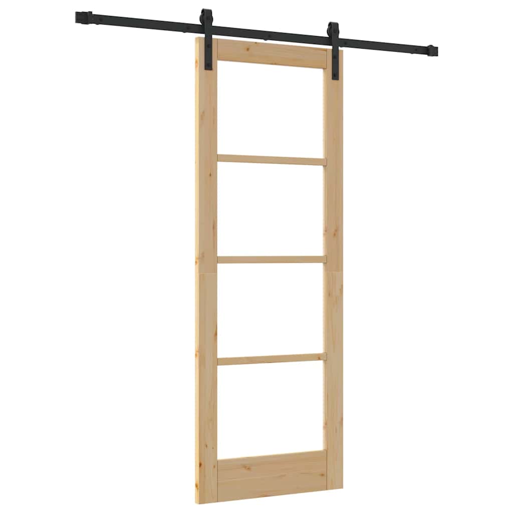 Porta scorrevole ORKDAL Naturale e Nero 73,5 x 198,5 cm | homemem39