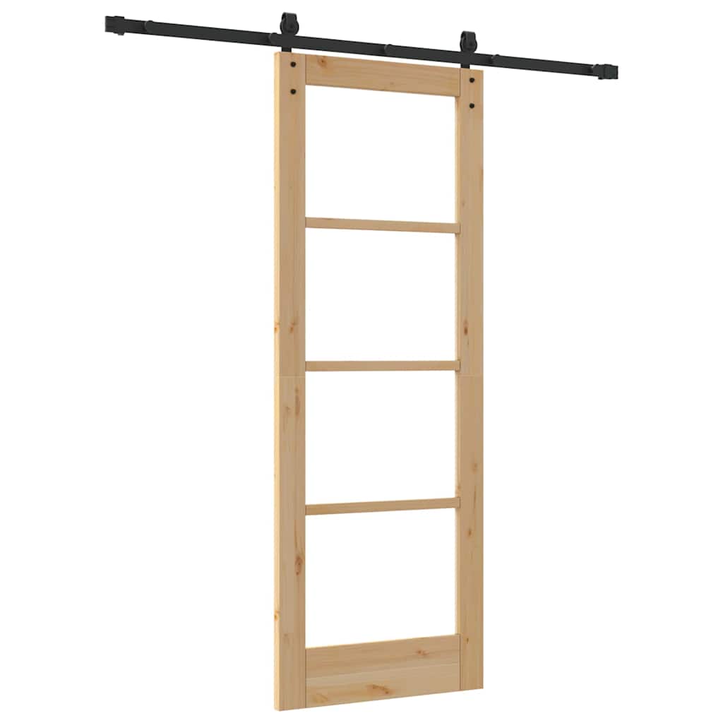 Porta scorrevole ORKDAL Naturale e Nero 73,5 x 198,5 cm | homemem39