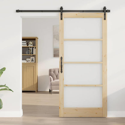Porta scorrevole ORKDAL Naturale e Nero 93 x 202 cm | homemem39