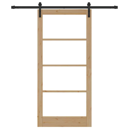 Porta scorrevole ORKDAL Naturale e Nero 93 x 202 cm | homemem39