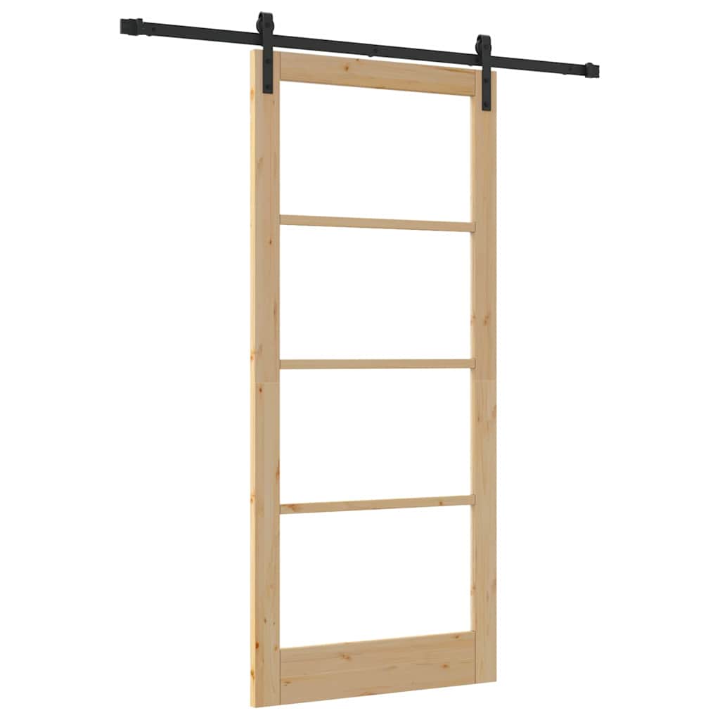 Porta scorrevole ORKDAL Naturale e Nero 93 x 211 cm | homemem39