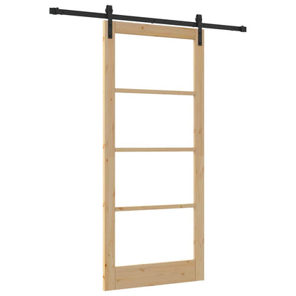 Porta scorrevole ORKDAL Naturale e Nero 93 x 211 cm | homemem39