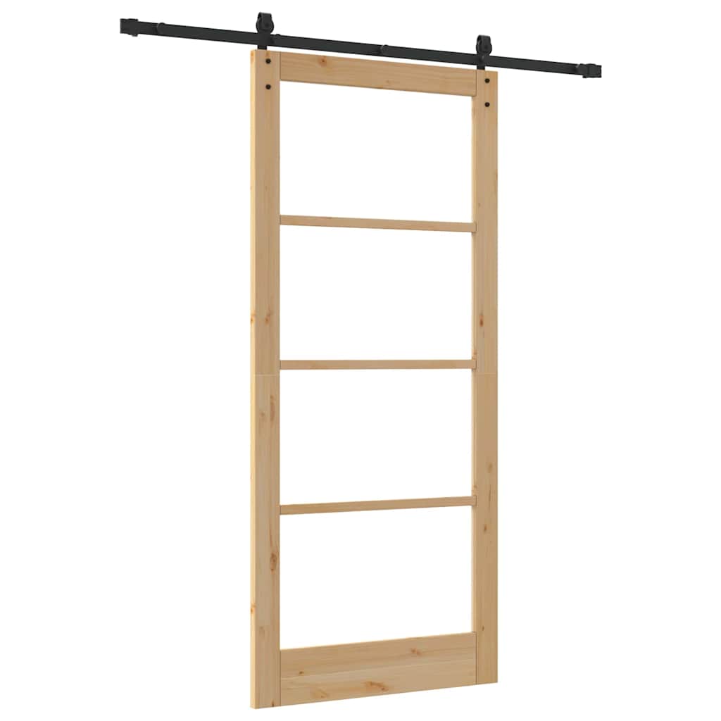 Porta scorrevole ORKDAL Naturale e Nero 93 x 211 cm | homemem39