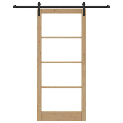 Porta scorrevole ORKDAL Naturale e Nero 93 x 211 cm | homemem39