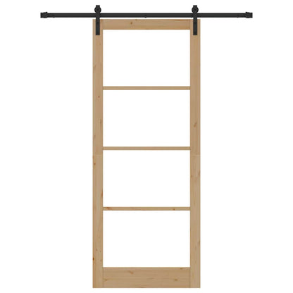 Porta scorrevole ORKDAL Naturale e Nero 93 x 232 cm | homemem39