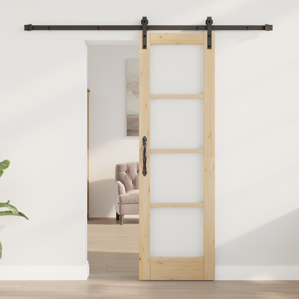 Porta scorrevole ORKDAL Naturale e Nero 61 x 198,5 cm | homemem39
