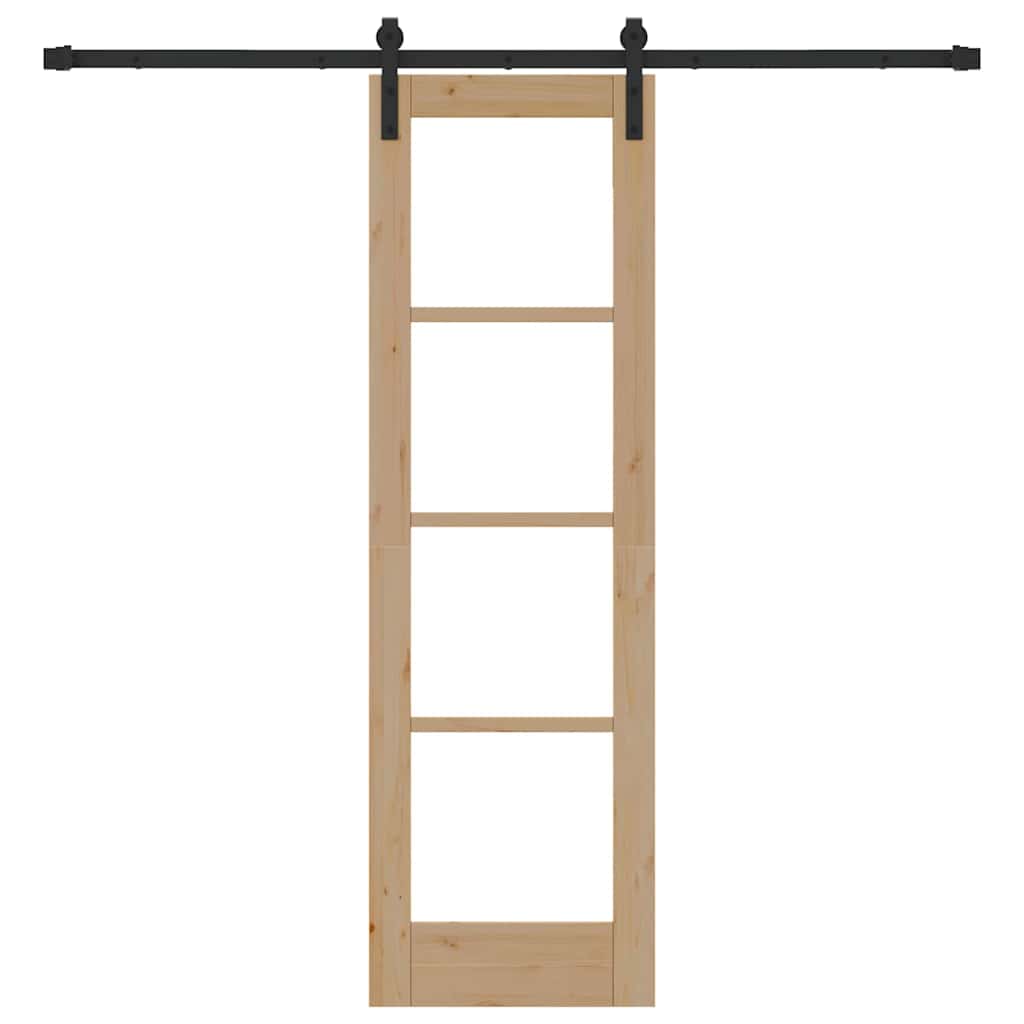 Porta scorrevole ORKDAL Naturale e Nero 61 x 198,5 cm | homemem39
