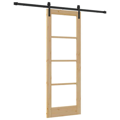Porta scorrevole ORKDAL Naturale e Nero 73,5 x 198,5 cm | homemem39