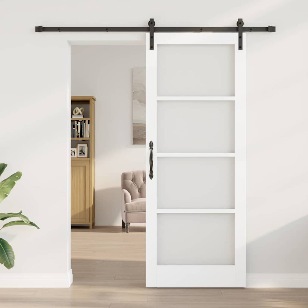Porta scorrevole ORKDAL Bianco e Nero 83 x 211 cm | homemem39