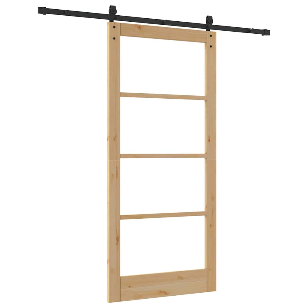 Porta scorrevole ORKDAL Naturale e Nero 93 x 202 cm | homemem39