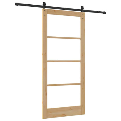 Porta scorrevole ORKDAL Naturale e Nero 93 x 202 cm | homemem39
