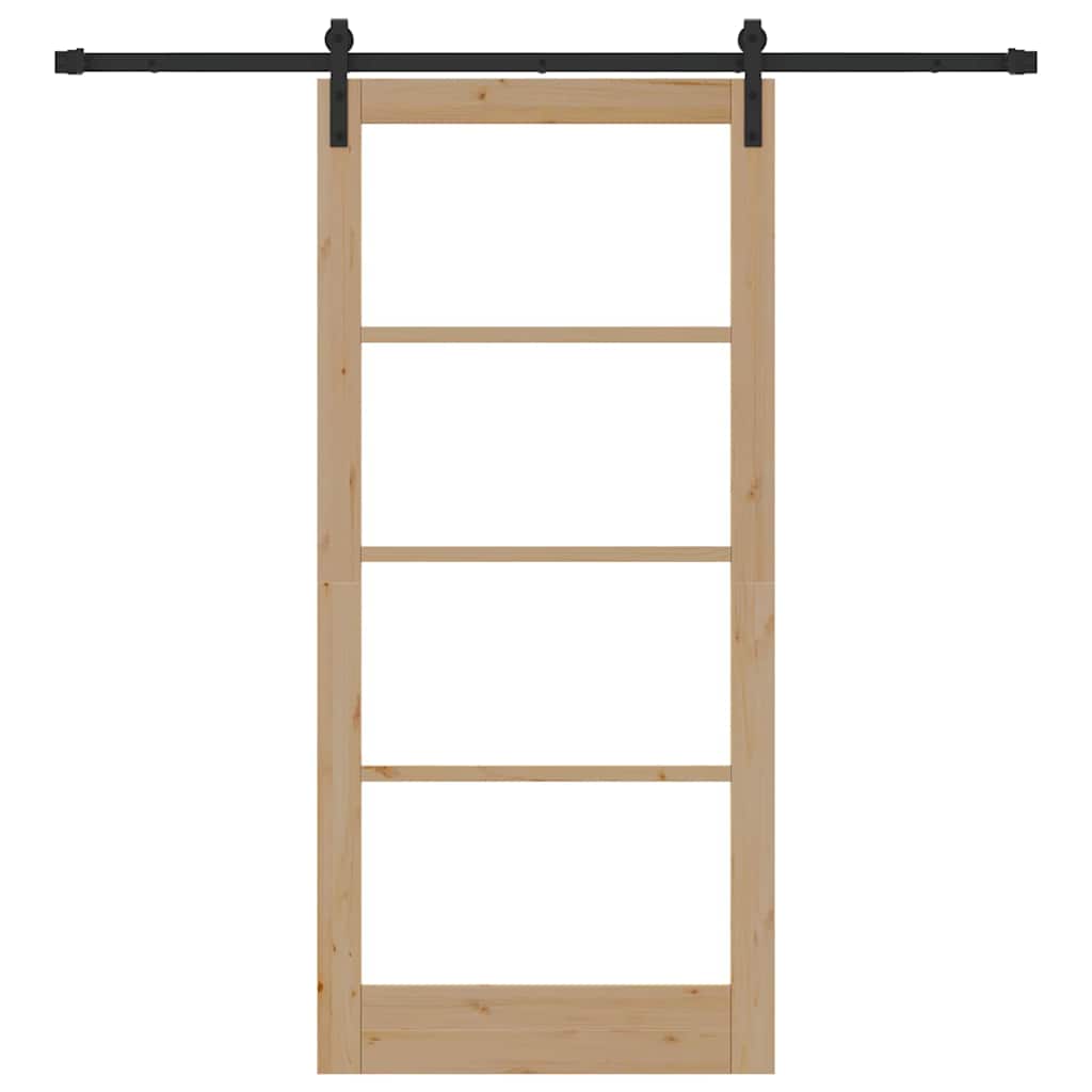 Porta scorrevole ORKDAL Naturale e Nero 93 x 202 cm | homemem39