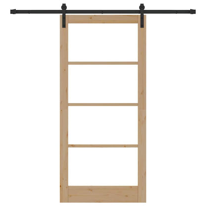 Porta scorrevole ORKDAL Naturale e Nero 93 x 202 cm | homemem39