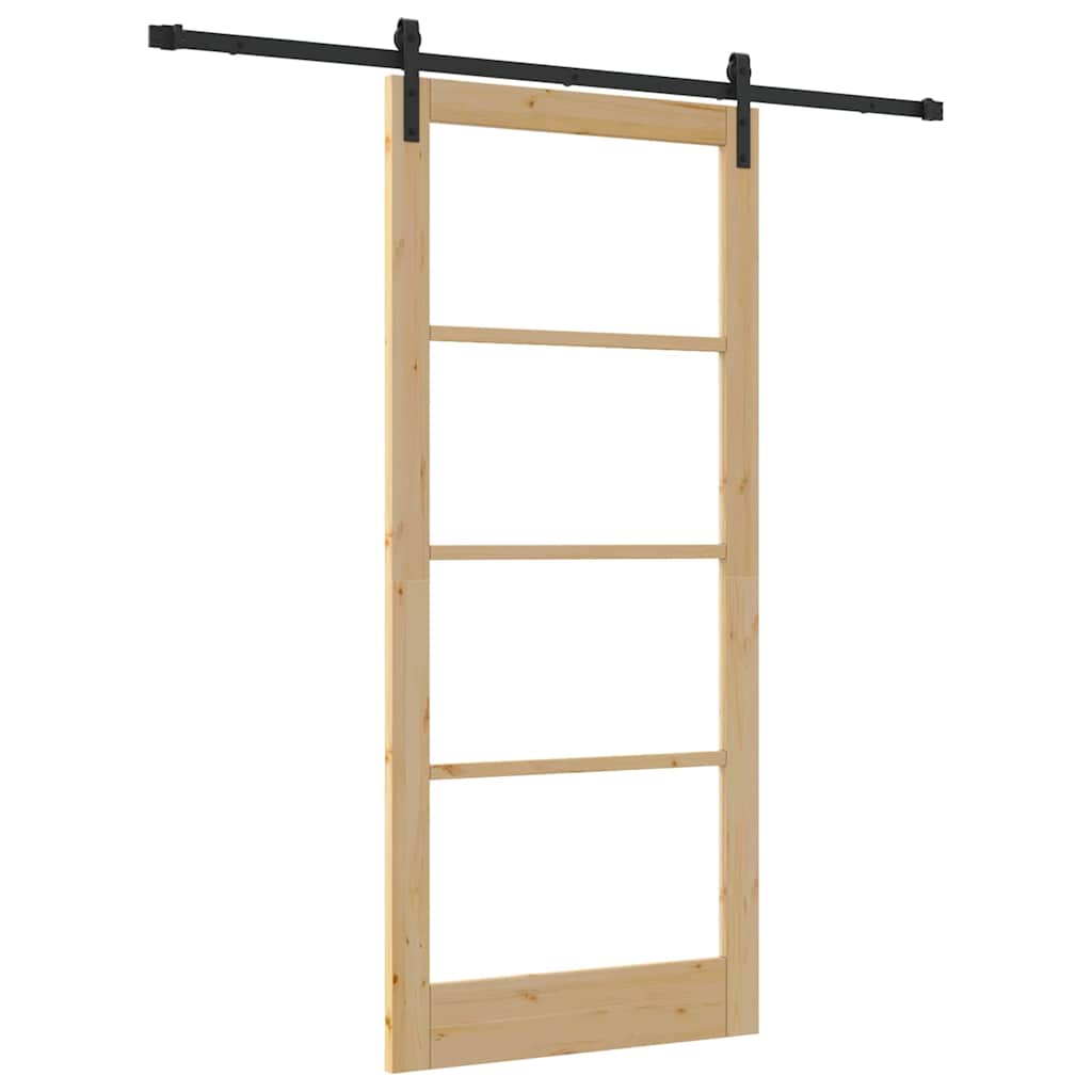 Porta scorrevole ORKDAL Naturale e Nero 93 x 211 cm | homemem39