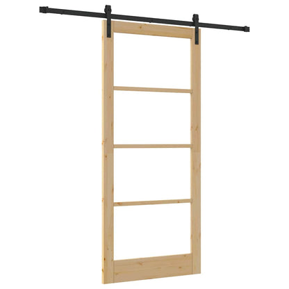 Porta scorrevole ORKDAL Naturale e Nero 93 x 211 cm | homemem39