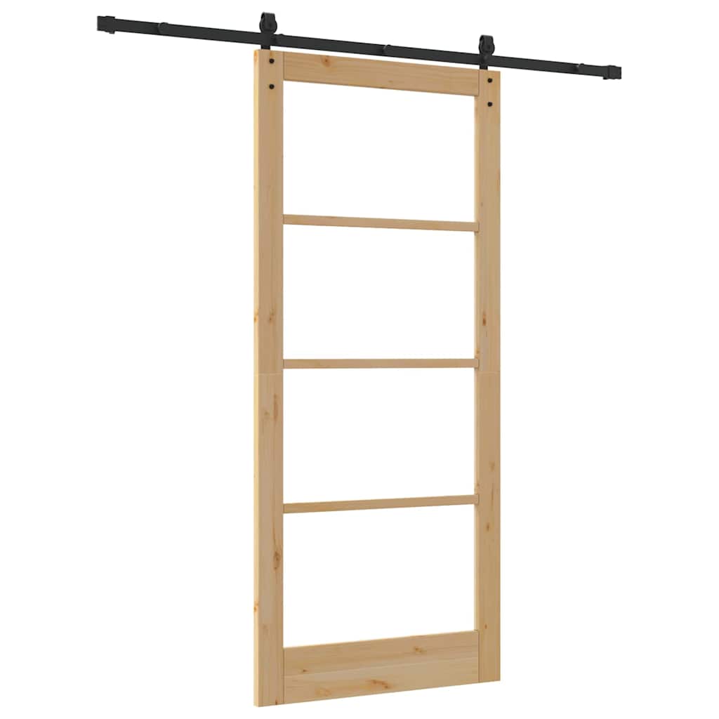Porta scorrevole ORKDAL Naturale e Nero 93 x 211 cm | homemem39