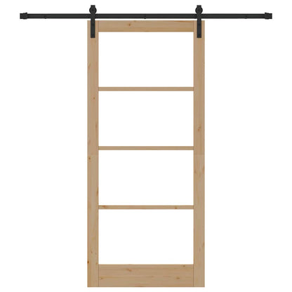 Porta scorrevole ORKDAL Naturale e Nero 93 x 211 cm | homemem39