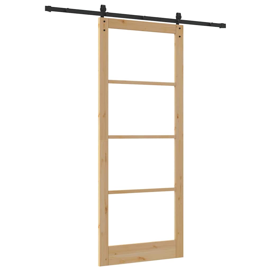 Porta scorrevole ORKDAL Naturale e Nero 93 x 232 cm | homemem39