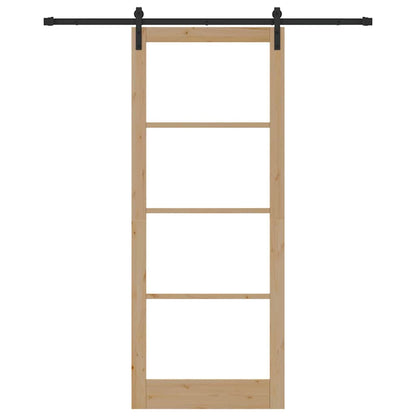 Porta scorrevole ORKDAL Naturale e Nero 93 x 232 cm