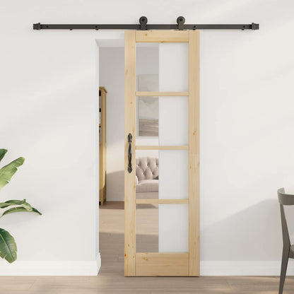 Porta scorrevole ORKDAL Naturale e Nero 61 x 198,5 cm | homemem39