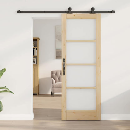 Porta scorrevole ORKDAL Naturale e Nero 73,5 x 198,5 cm | homemem39