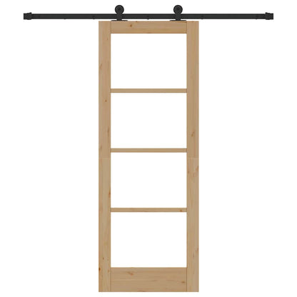 Porta scorrevole ORKDAL Naturale e Nero 73,5 x 198,5 cm | homemem39