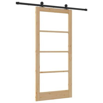Porta scorrevole ORKDAL Naturale e Nero 93 x 202 cm | homemem39