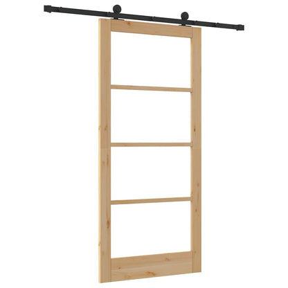 Porta scorrevole ORKDAL Naturale e Nero 93 x 202 cm | homemem39