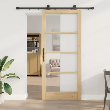 Porta scorrevole ORKDAL Naturale e Nero 93 x 211 cm | homemem39