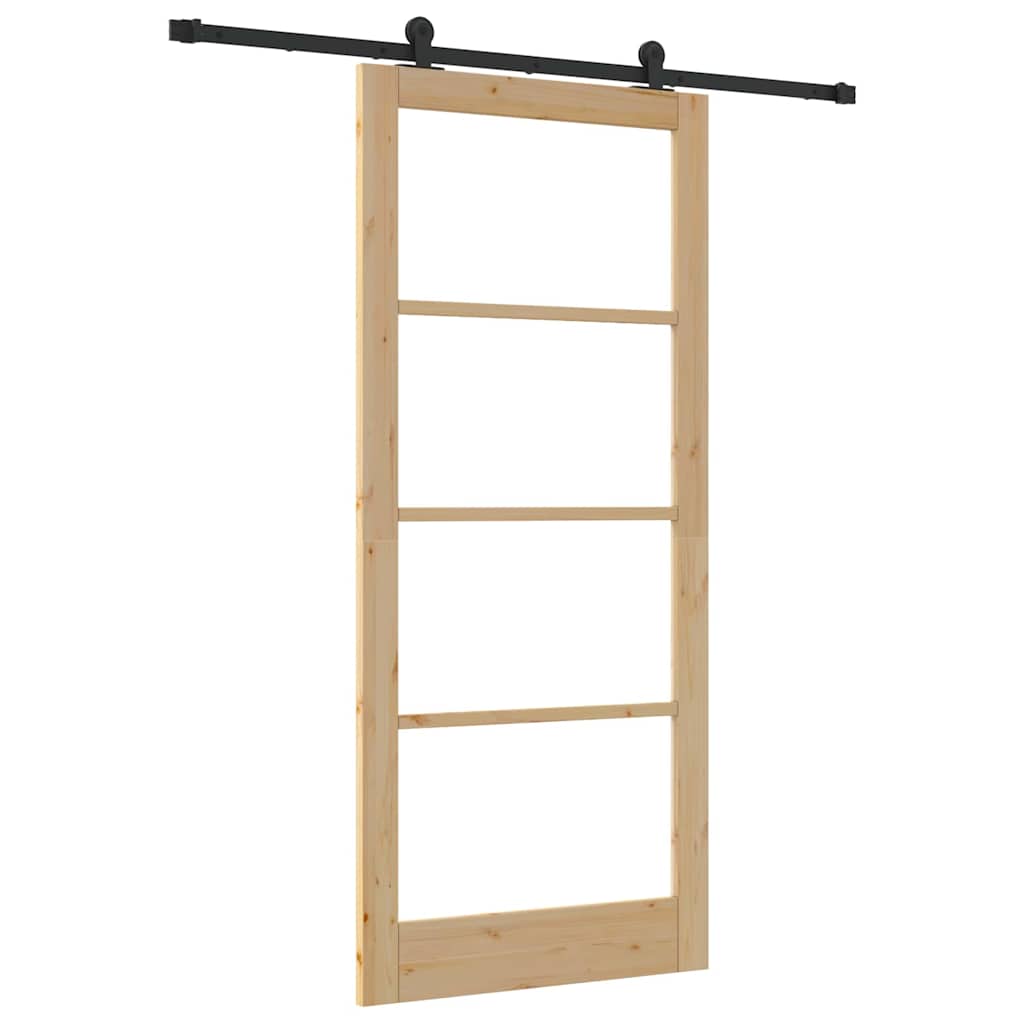 Porta scorrevole ORKDAL Naturale e Nero 93 x 211 cm | homemem39
