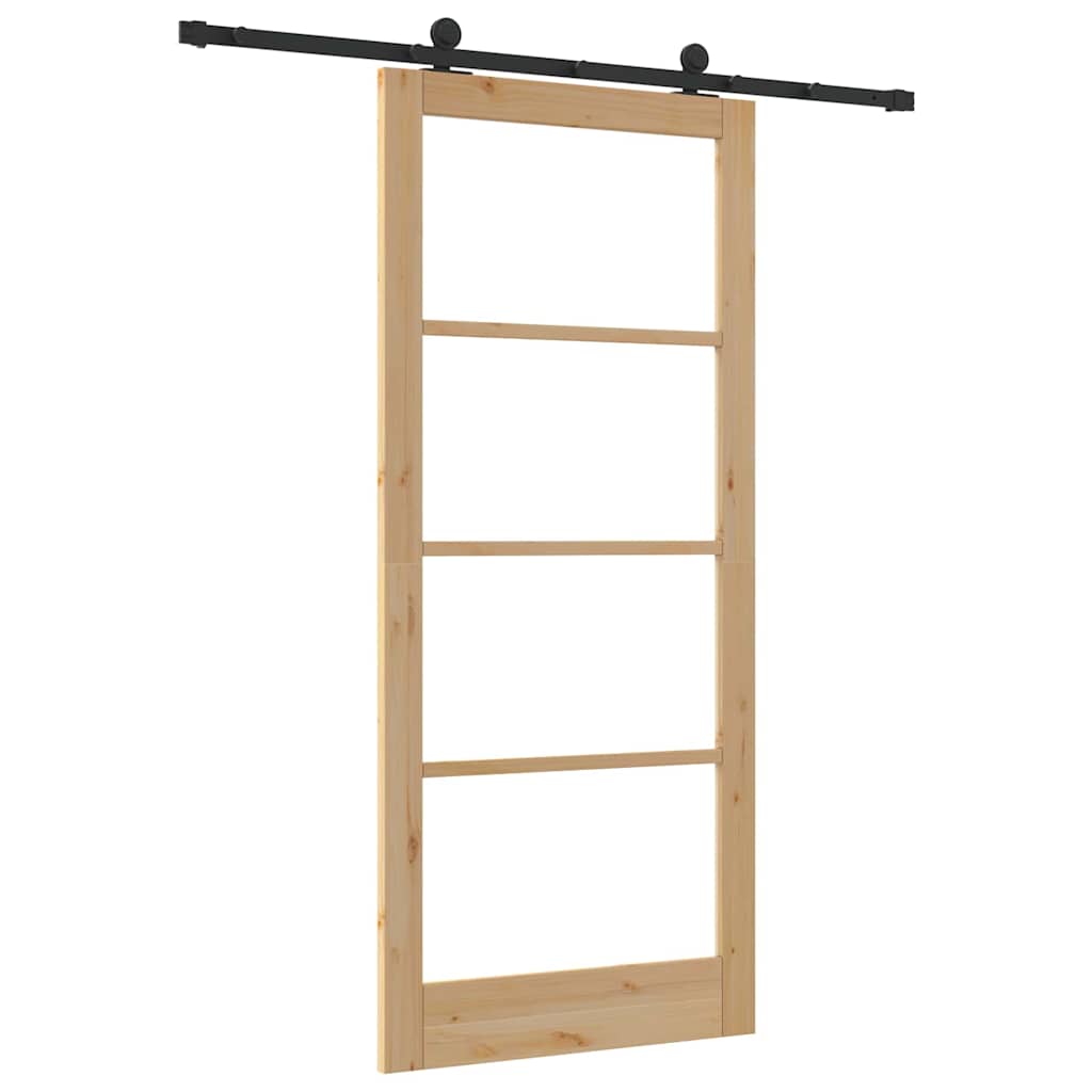 Porta scorrevole ORKDAL Naturale e Nero 93 x 211 cm | homemem39