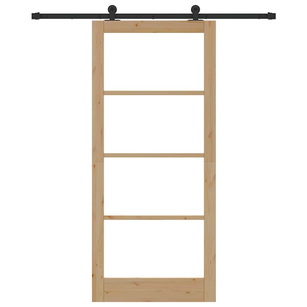 Porta scorrevole ORKDAL Naturale e Nero 93 x 211 cm | homemem39