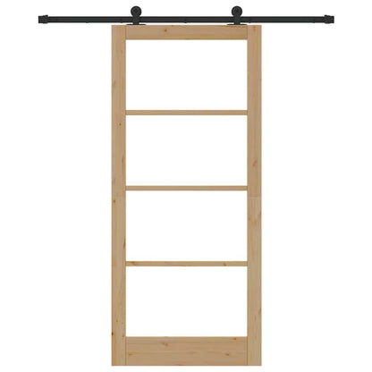 Porta scorrevole ORKDAL Naturale e Nero 93 x 211 cm | homemem39