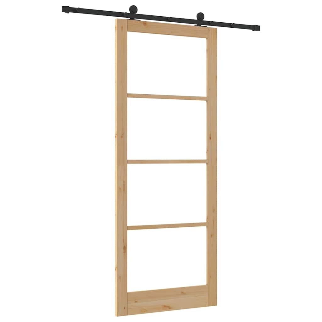 Porta scorrevole ORKDAL Naturale e Nero 93 x 232 cm | homemem39