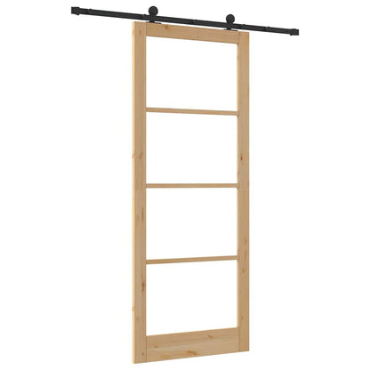 Porta scorrevole ORKDAL Naturale e Nero 93 x 232 cm | homemem39
