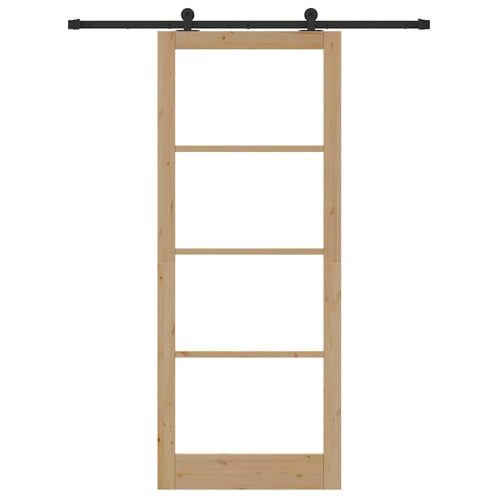 Porta scorrevole ORKDAL Naturale e Nero 93 x 232 cm | homemem39