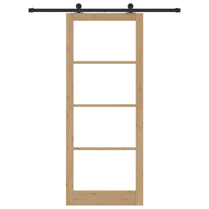 Porta scorrevole ORKDAL Naturale e Nero 93 x 232 cm | homemem39