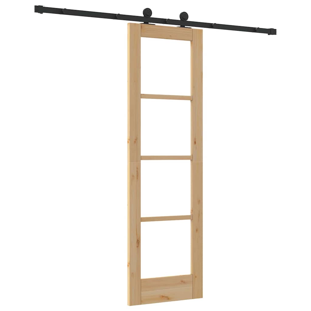 Porta scorrevole ORKDAL Naturale e Nero 61 x 198,5 cm | homemem39